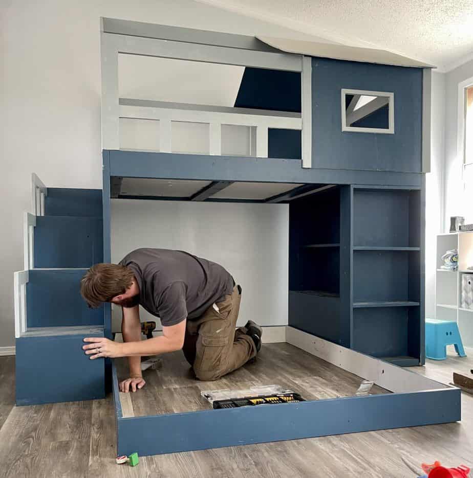 DIY Twin Over Full Clubhouse Bunk Bed