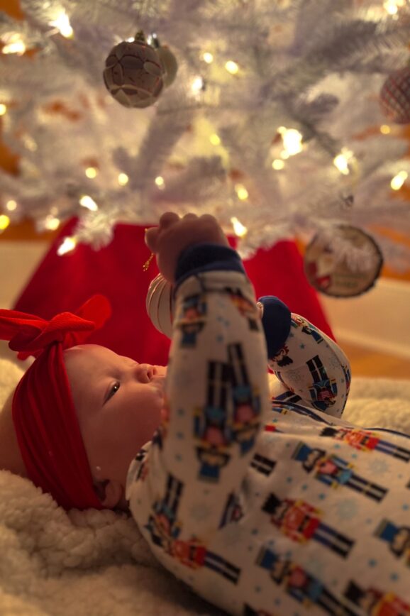 Baby Christmas Lights Photo for First Christmas