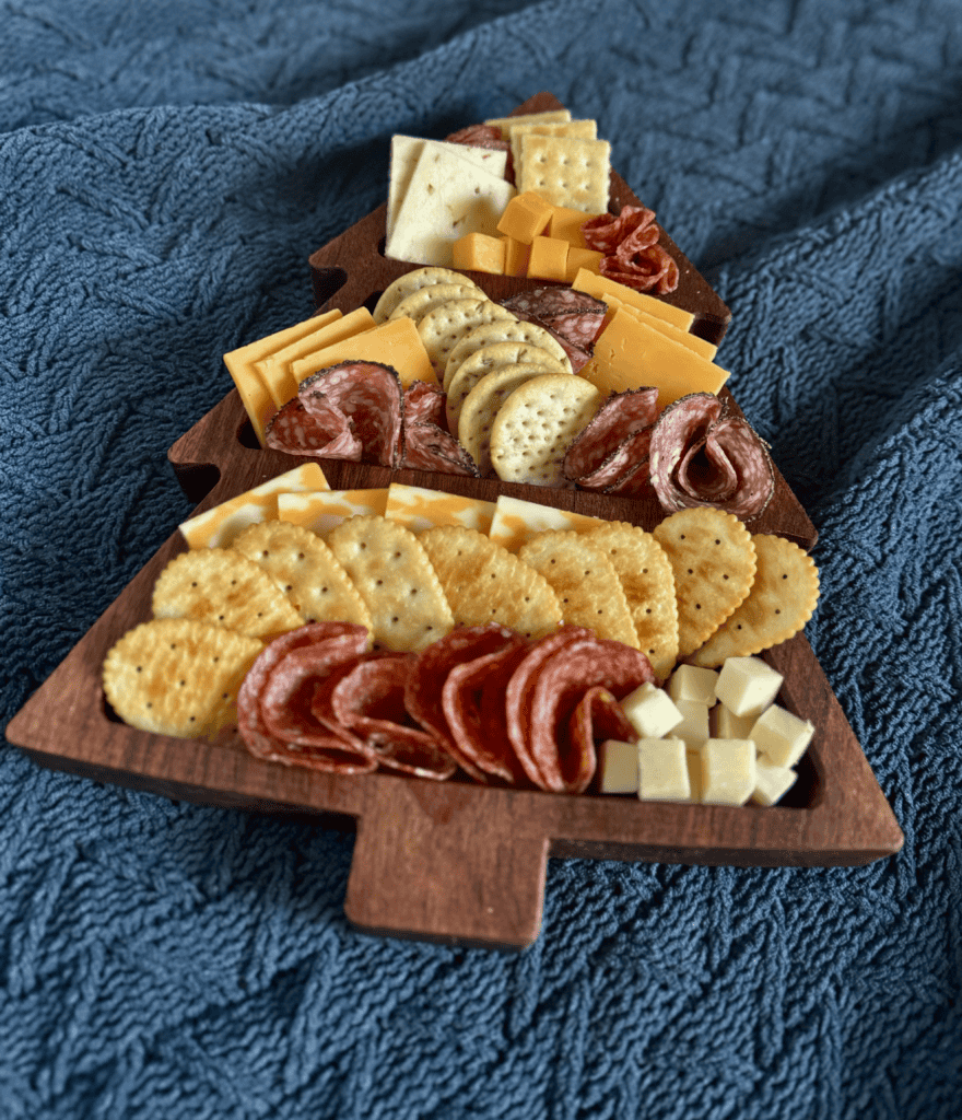 Blue Indoor Charcuterie Christmas Tree | Everyday She Moms