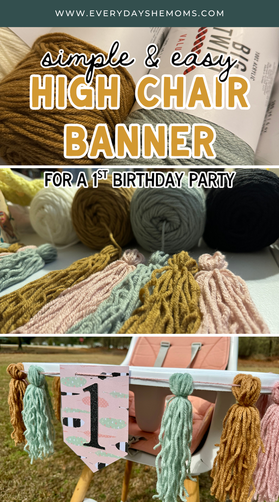 simple and easy high chair banner for a 1st birthday party